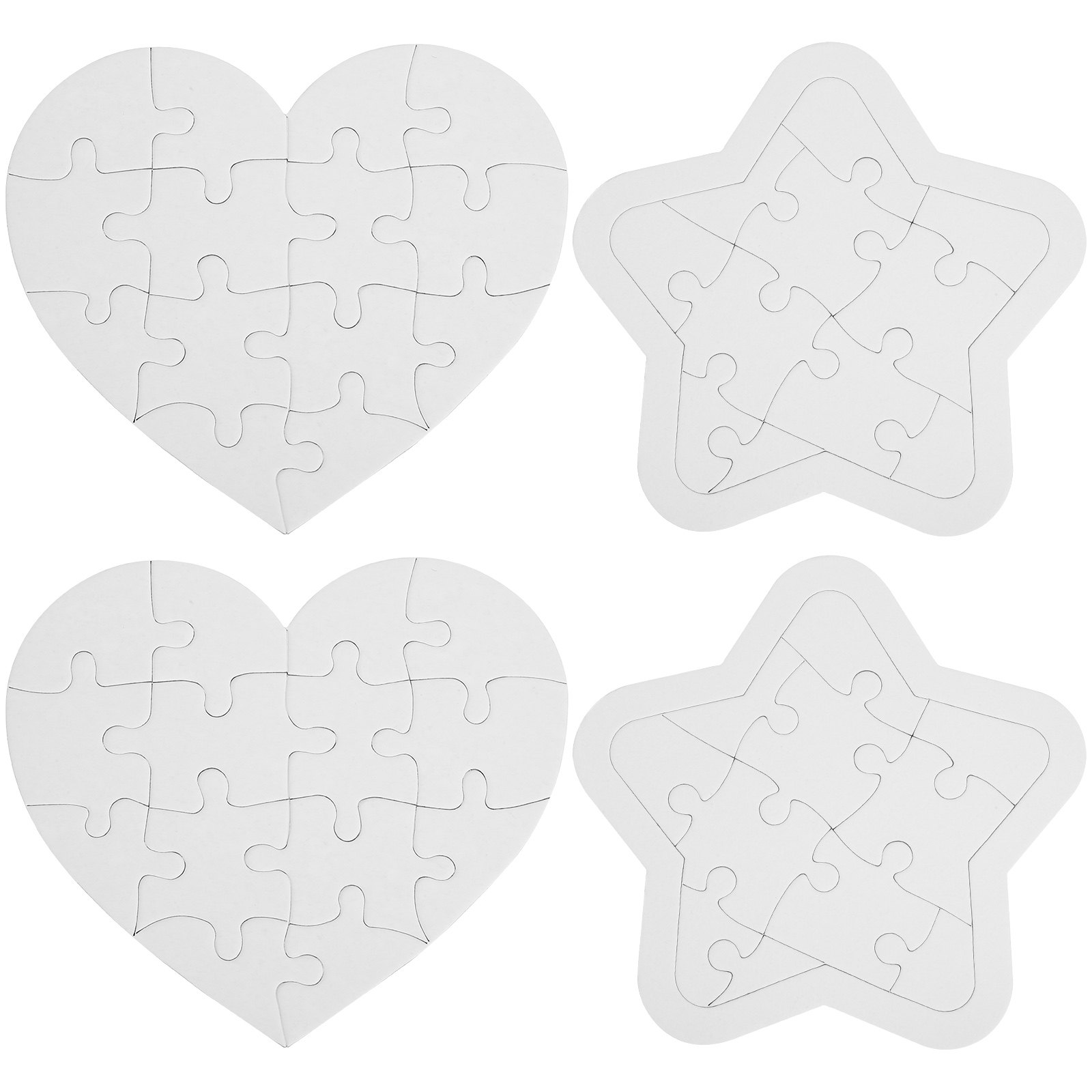 4Sets White Puzzles Set for Ki - Puzzle Blank White ulasan dan harga