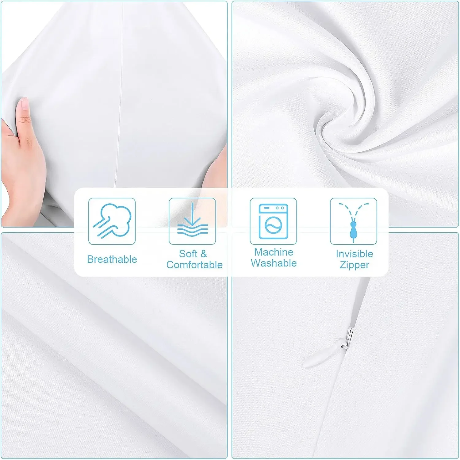 4-Pack White Polyester Peach S - Pillow Cover Sublimation ulasan dan harga