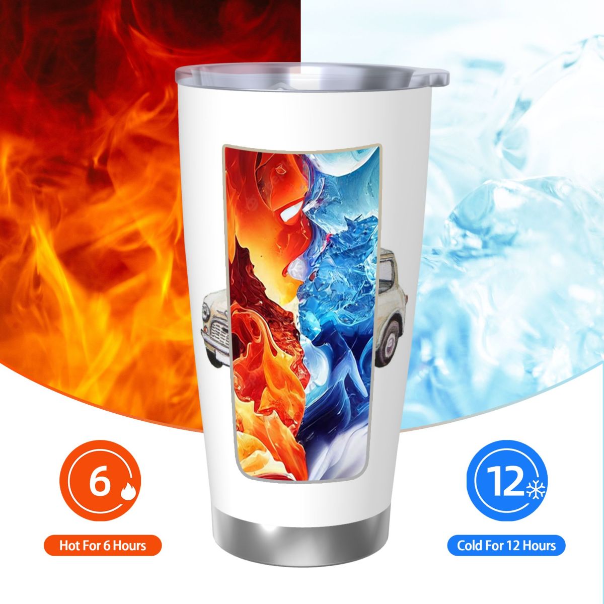Classic White Mini Cooper In W - Tumbler 20Oz White ulasan dan harga