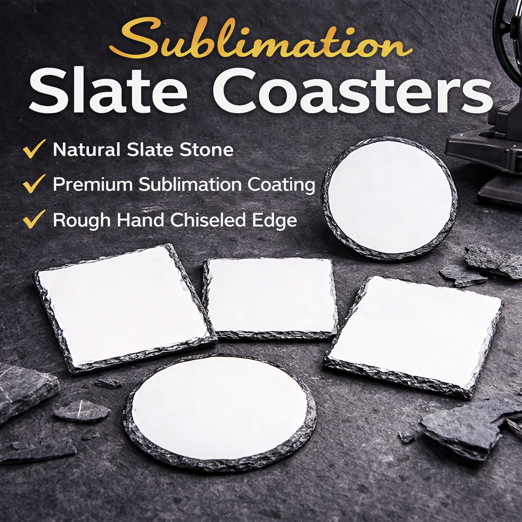 Round Sublimation Slate Coaste - Coaster Sublimation Blank ulasan dan harga