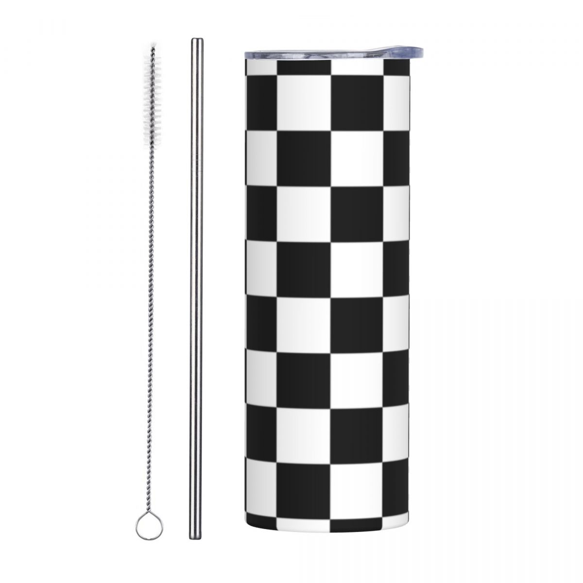Black And White Checkerboard S - Tumbler 20Oz White ulasan dan harga