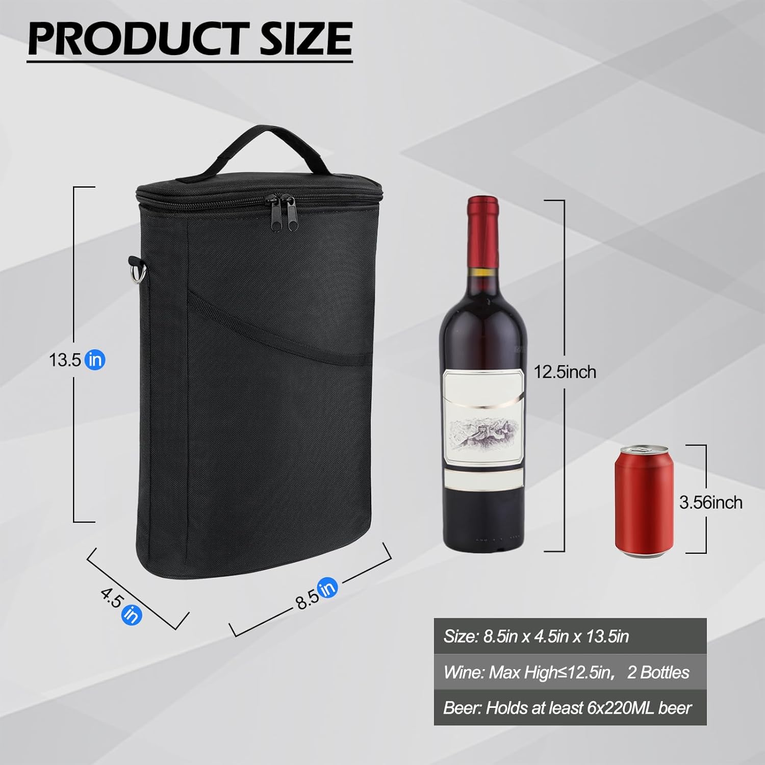 2 Bottle Wine Cooler Bag, Leak - Tote Bag Sublimation ulasan dan harga