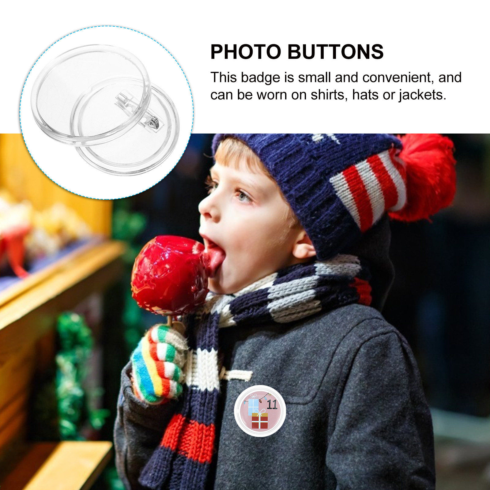 10Pcs Acrylic Photo Badge Blan - Button Badge Blank ulasan dan harga