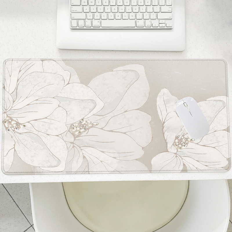 Elegant White Lily Mouse Pad,  - Mouse Pad Blank Sublimation ulasan dan harga