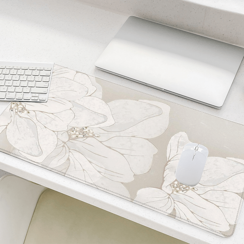 Elegant White Lily Mouse Pad,  - Mouse Pad Blank Sublimation ulasan dan harga