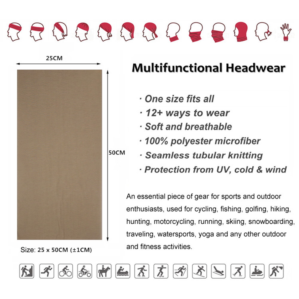 Sun Protective Tube Scarf 9.8' - Bandana Blank White ulasan dan harga