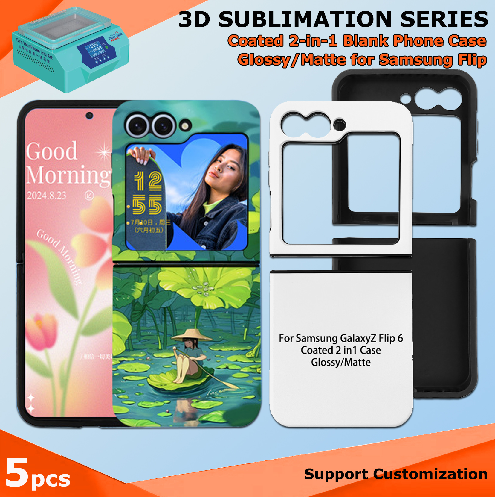 Fonlyu 5pcs Coated 2 in 1 Blan - Phone Case Blank Print ulasan dan harga